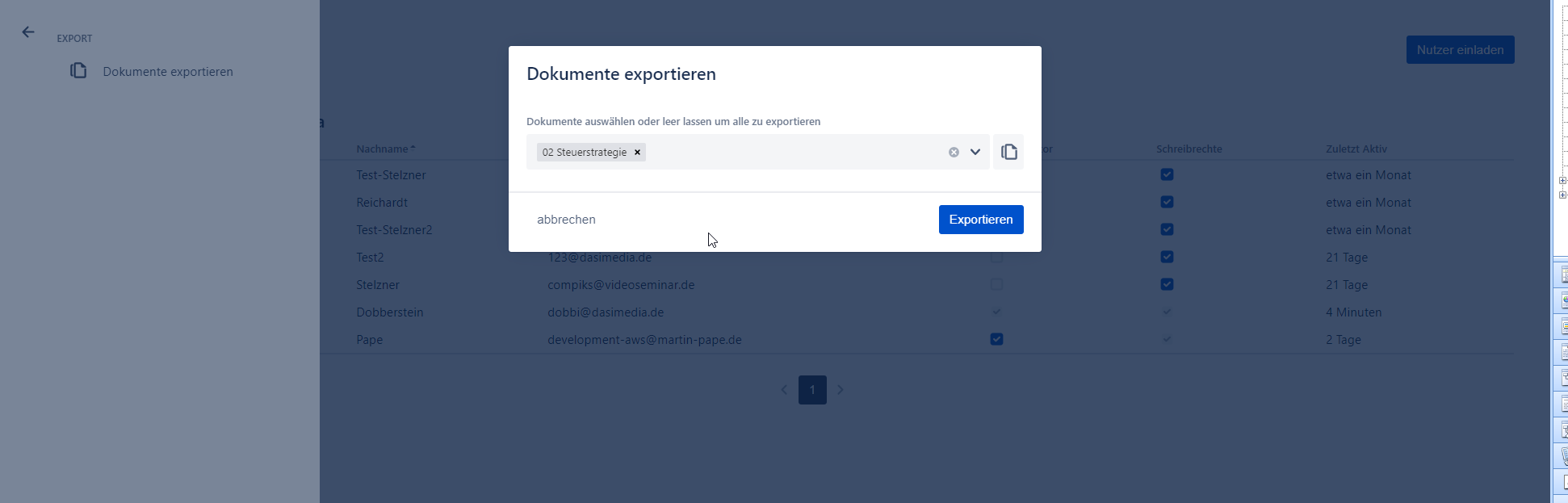 Dokument exportieren