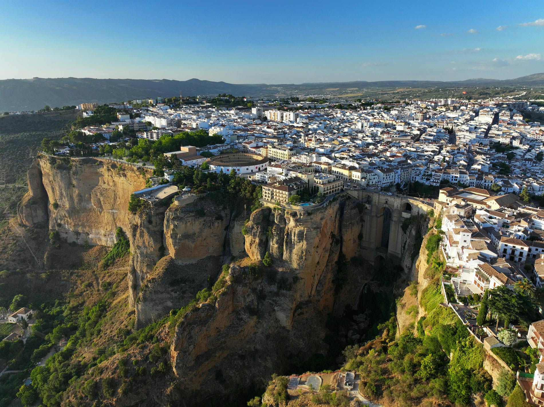 Vogelperspektive auf die Stadt Ronda