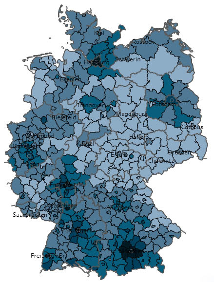 Graphik Deutschland Regionaler Preisindex