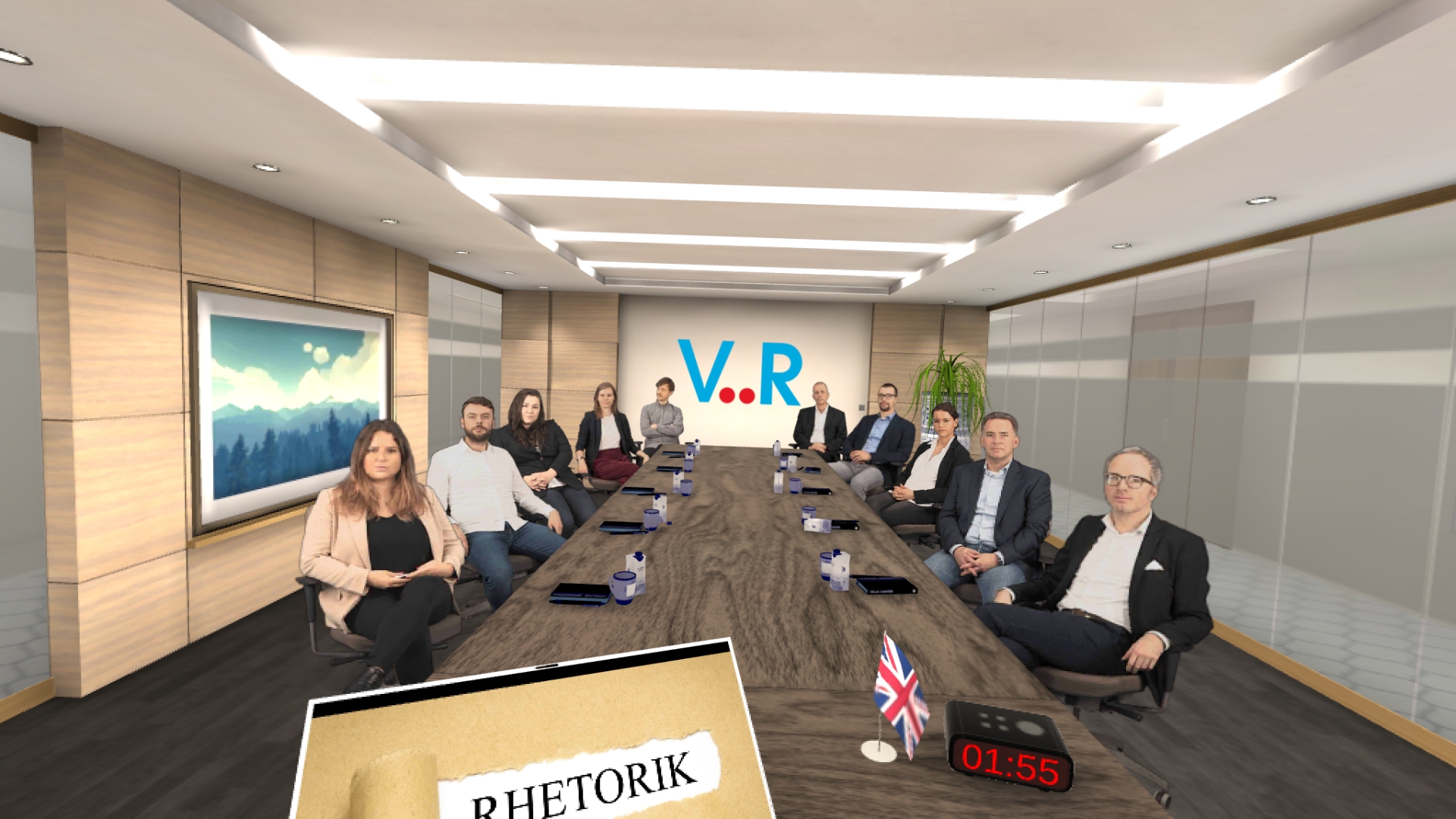 Blick in den virtuellen Meeting Raum in VR EasySpeech
